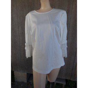 Ted Baker London Frolta 5 Cream Broderie TDF Lace Sleeves Cotton Washable AS IS